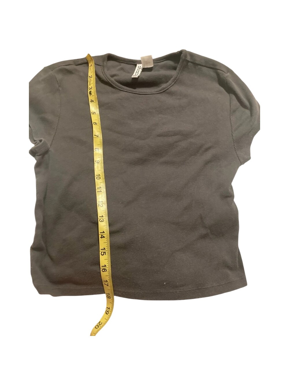 H&M Divided Cropped Gray T-Shirt XL Short Sleeve Basics Plain Ribbed